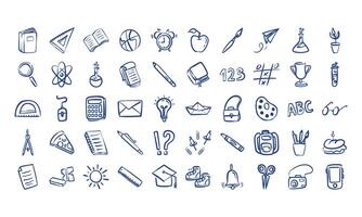 bundle of fifty back to school supplies vector
