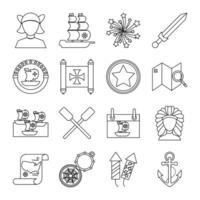 bundle of columbus day set icons vector