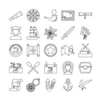 bundle of columbus day set icons vector