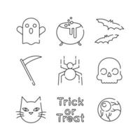 bundle of nine halloween set icons vector