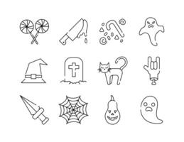 bundle of twelve halloween set icons vector