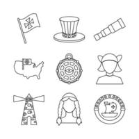 bundle of columbus day set icons vector