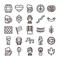 bundle of twenty five oktoberfest set icons vector