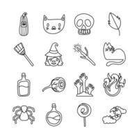 bundle of sixteen halloween set icons