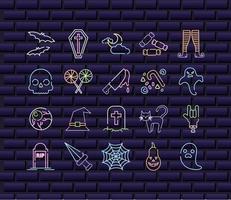 bundle of twenty halloween set icons vector