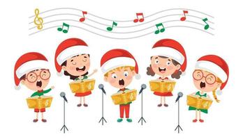 Funny Little Kids Performing Music vector