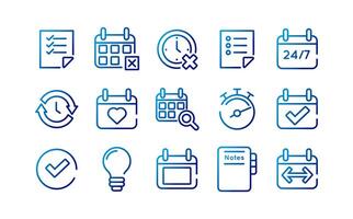 bundle of fifteen calendars set icons vector