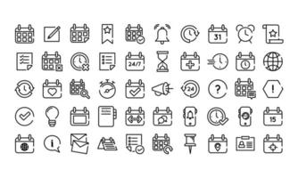 bundle of fifty calendars set icons vector