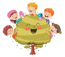 Concept Design With Funny Children vector