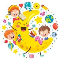 Concept Design With Funny Children vector