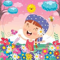 Concept Design With Colorful Flowers vector