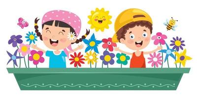 Concept Design With Colorful Flowers vector