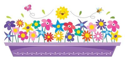 Concept Design With Colorful Flowers vector