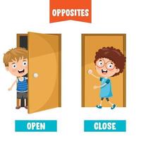 Opposite Adjectives With Cartoon Drawings vector