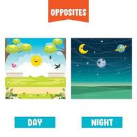 Opposite Adjectives With Cartoon Drawings vector