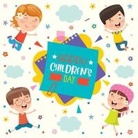 concepto de día de los niños felices vector