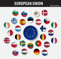 banderas de la unión europea y miembros vector