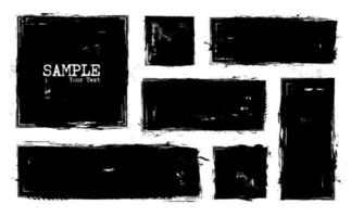 Grunge style set of square and rectangle shapes  Vector