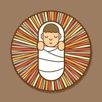 Jesus Born in a Manger Cartoon vector