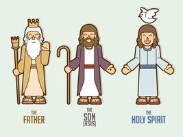 God Father Son Holy Spirit Cartoon vector