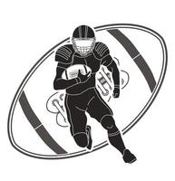 Outline American Football Player Action vector