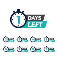 countdown 9 days left discount template vector