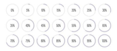 Set of circle percentage diagrams vector