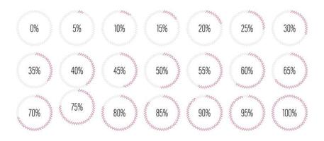 Set of circle percentage diagrams vector