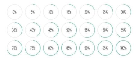 conjunto de diagramas de porcentaje de círculo vector