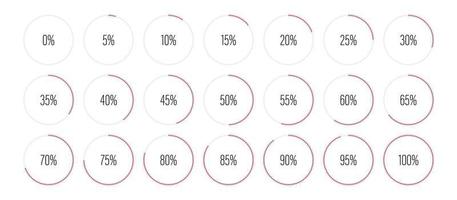 Set of circle percentage diagrams vector