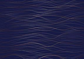 Abstract golden wave lines pattern on dark blue background luxury style vector