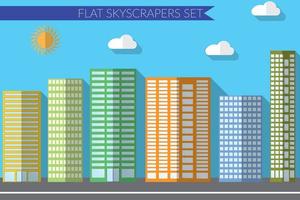 Flat design vector illustration concept for urban landscapes city skyscrapers