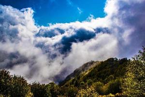 Dramatic clouds and mountains photo