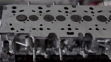 Defective Cylinder Head Of Diesel Engine Car In Repair Shop video