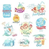 Summer Juice and Drinks Signs vector