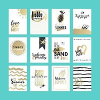 Set of hand drawn summer cards and banners vector