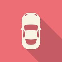 Flat design modern vector illustration of Car Icon with long shadow effect