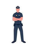 oficial de policía color plano vector personaje sin rostro