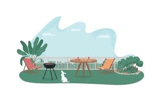 Backyard barbecue 2D vector web banner