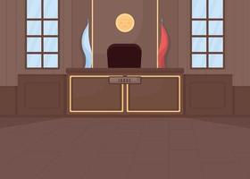 Supreme courthouse flat color vector illustration