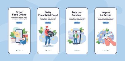 Online shopping onboarding mobile app screen flat vector template