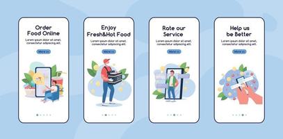 Online shopping onboarding mobile app screen flat vector template