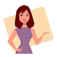 Young cartoon businesswoman wearing business style clothing vector