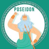 Poseidon turquoise social media post mockup vector