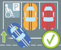 Ilustración de vector moderno de diseño plano de instrucciones de estacionamiento de un automóvil