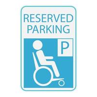 Icono de persona discapacitada o en silla de ruedas, señal de estacionamiento reservado vector
