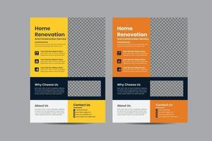 Construction and Building Company Flyer Design Template vector