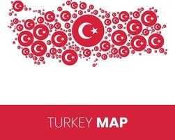 Turkey map filled with flag shaped circles vector