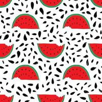 Watermelon Seamless Pattern hand drawn. Vector Illustration