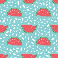 Watermelon Seamless Pattern hand drawn. Vector Illustration